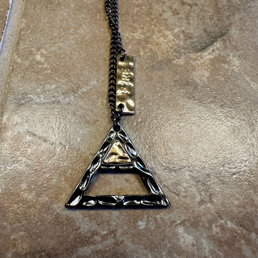 Geometric Triangle Pendant Necklace